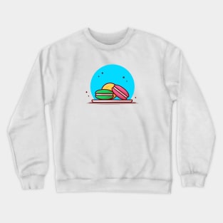 Macaroon On Plate Cartoon Vector Icon Illustration Crewneck Sweatshirt